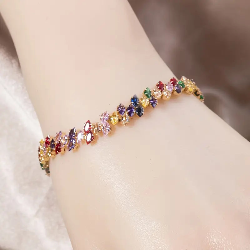 Glass Gemstones Bracelet | Støtt brystkreft