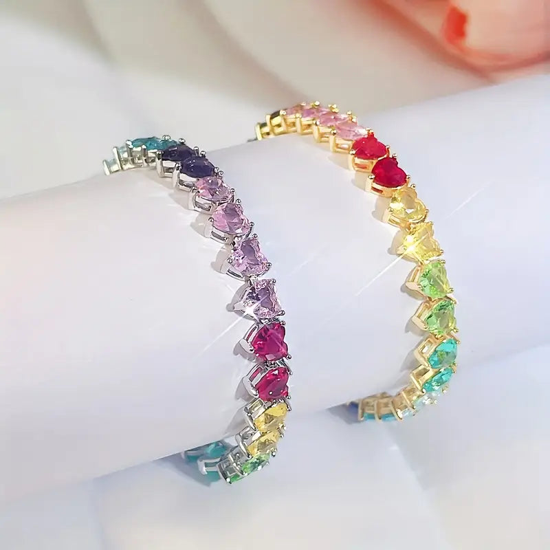 Heart-Shaped Crystal Bracelet | Støtt brystkreft