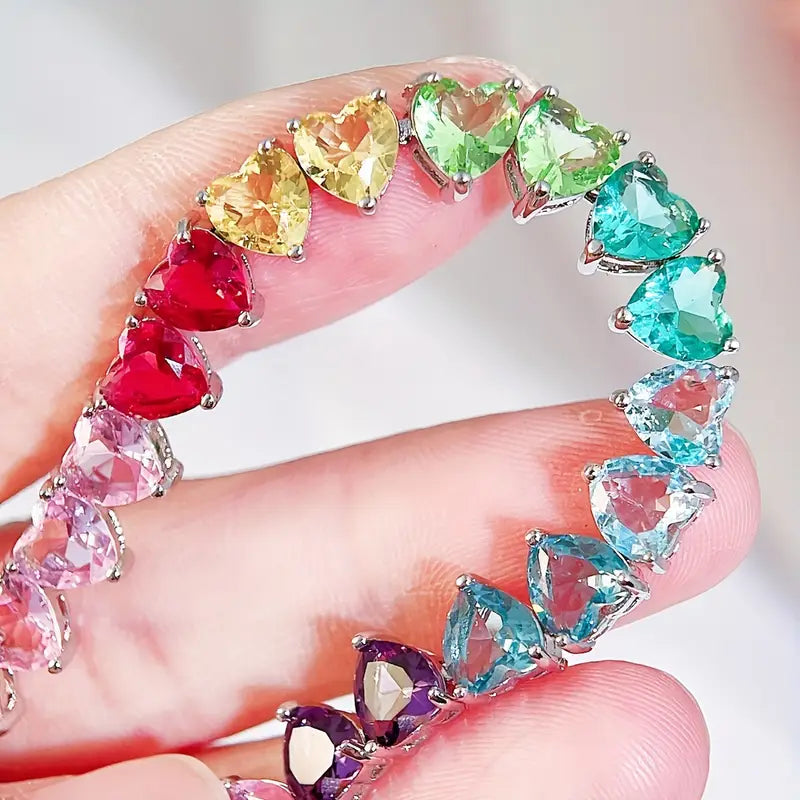 Heart-Shaped Crystal Bracelet | Støtt brystkreft