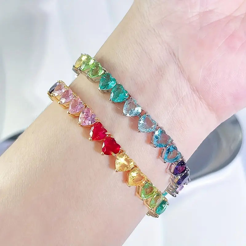 Heart-Shaped Crystal Bracelet | Støtt brystkreft
