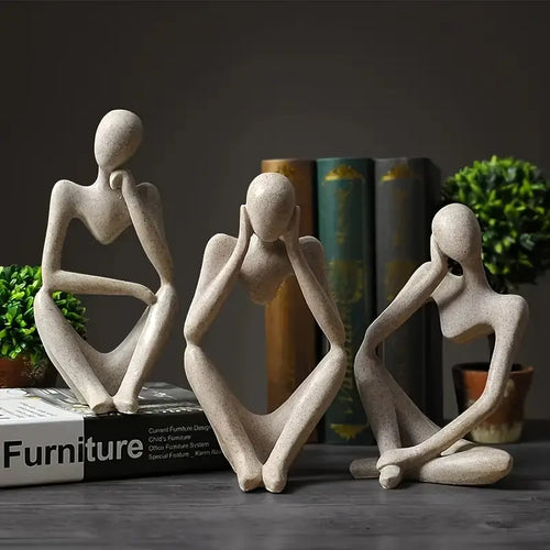 Sculptura™ – 3-delers abstrakt skulptursett «Thinker»