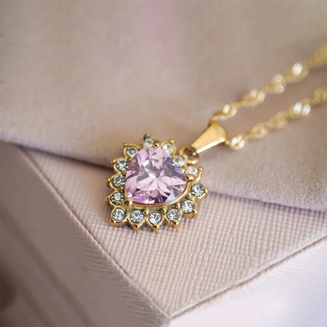 Halo Pink-Diamond Necklace | Støtt brystkreft