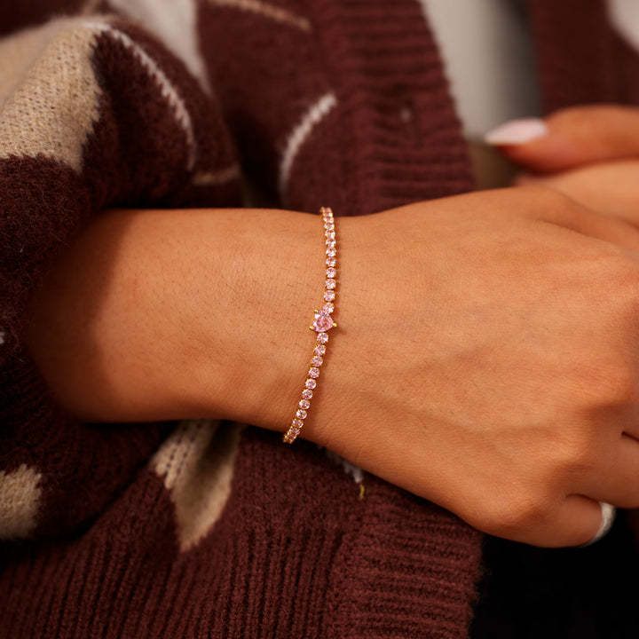Pink Heart Bracelet | Støtt brystkreft