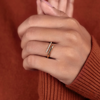 Diamond Open Wrap Ring | Støtt brystkreft