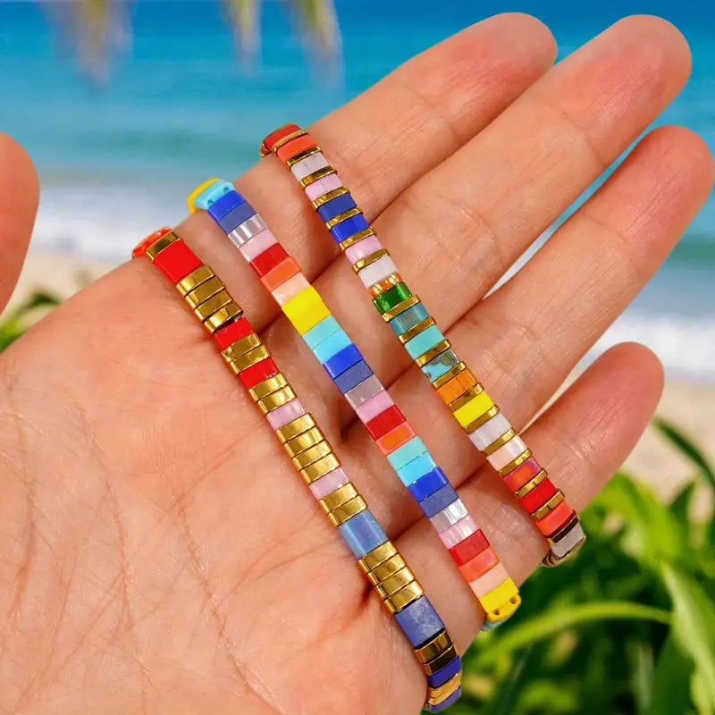 Multicolored Triple Bracelet | Støtt brystkreft