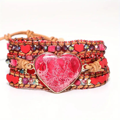 Red Heart Wrap Bracelet | Støtt brystkreft