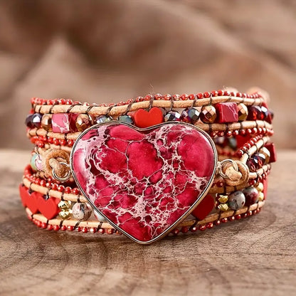 Red Heart Wrap Bracelet | Støtt brystkreft