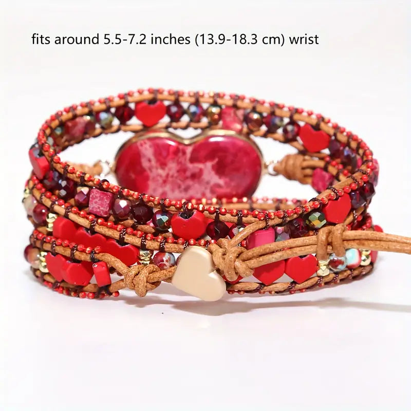Red Heart Wrap Bracelet | Støtt brystkreft