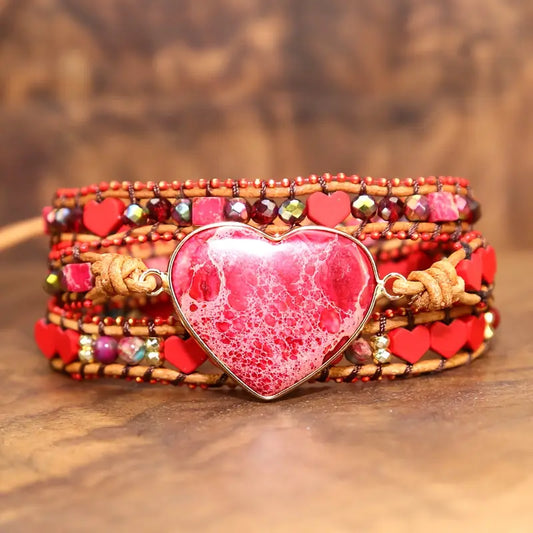Red Heart Wrap Bracelet | Støtt brystkreft