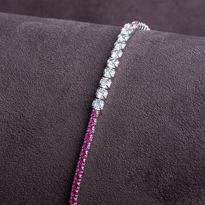 Pink & White Diamond Bracelet | Støtt brystkreft