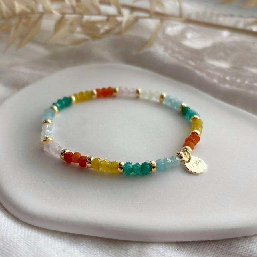 Rainbow Beaded Bracelet | Støtt brystkreft