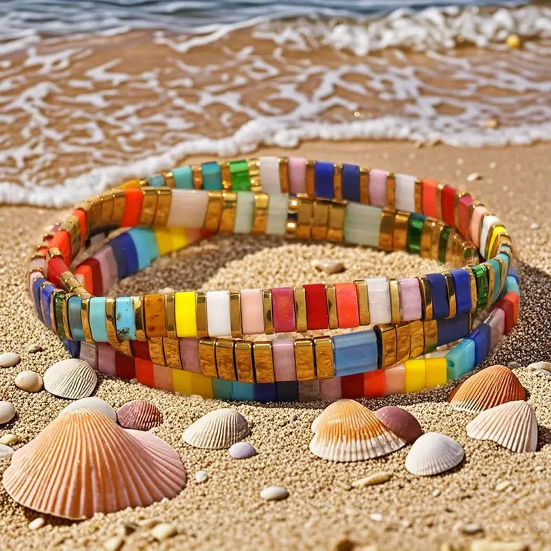 Multicolored Triple Bracelet | Støtt brystkreft