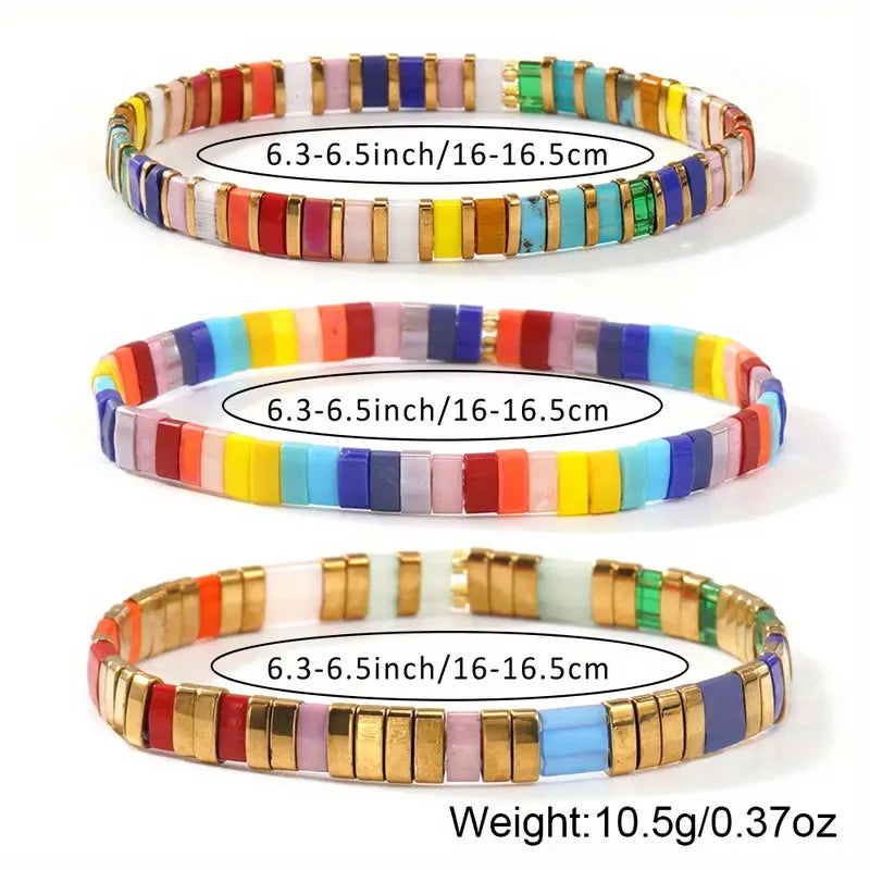 Multicolored Triple Bracelet | Støtt brystkreft