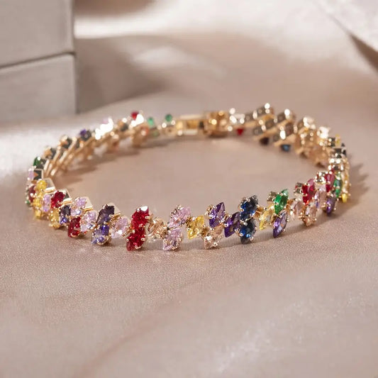 Glass Gemstones Bracelet | Støtt brystkreft
