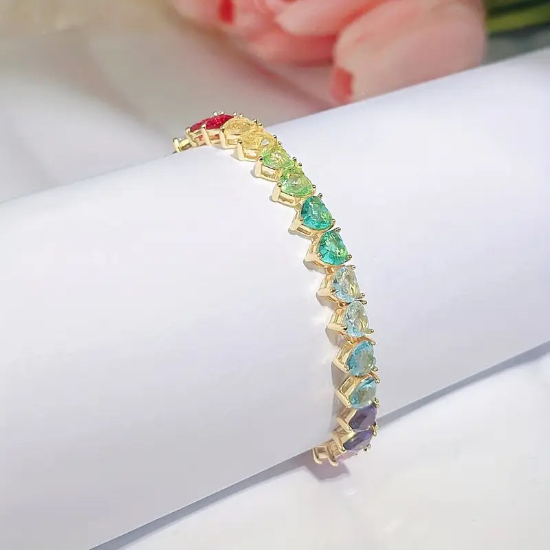 Heart-Shaped Crystal Bracelet | Støtt brystkreft