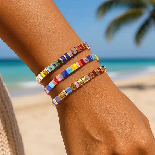 Multicolored Triple Bracelet | Støtt brystkreft