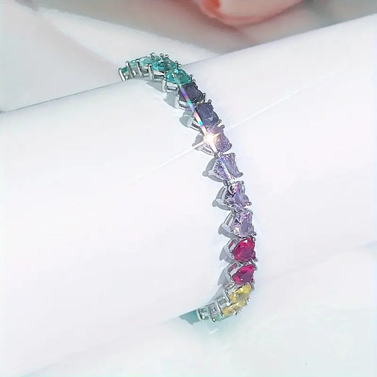 Heart-Shaped Crystal Bracelet | Støtt brystkreft