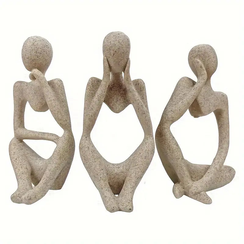 Sculptura™ – 3-delers abstrakt skulptursett «Thinker»