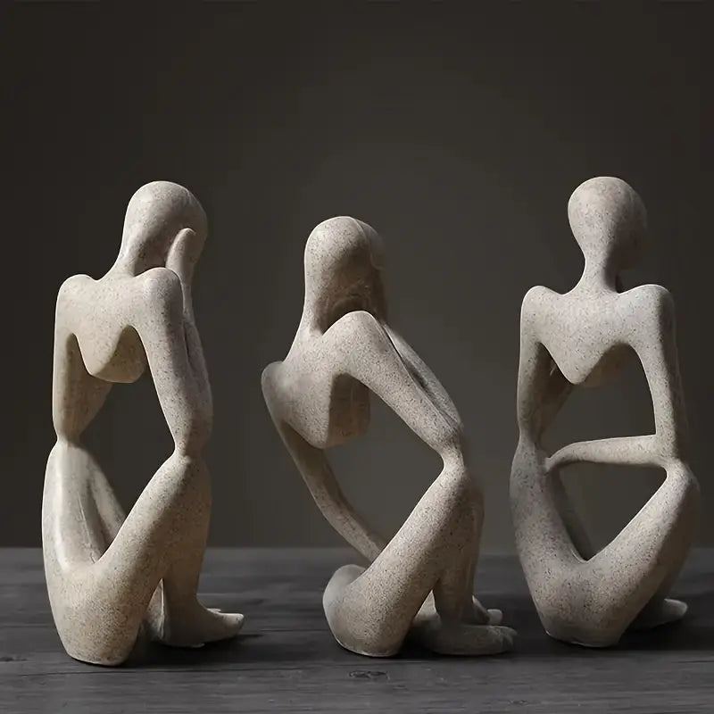 Sculptura™ – 3-delers abstrakt skulptursett «Thinker»