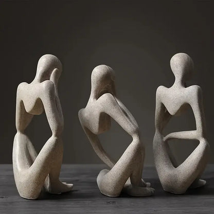 Sculptura™ – 3-delers abstrakt skulptursett «Thinker»