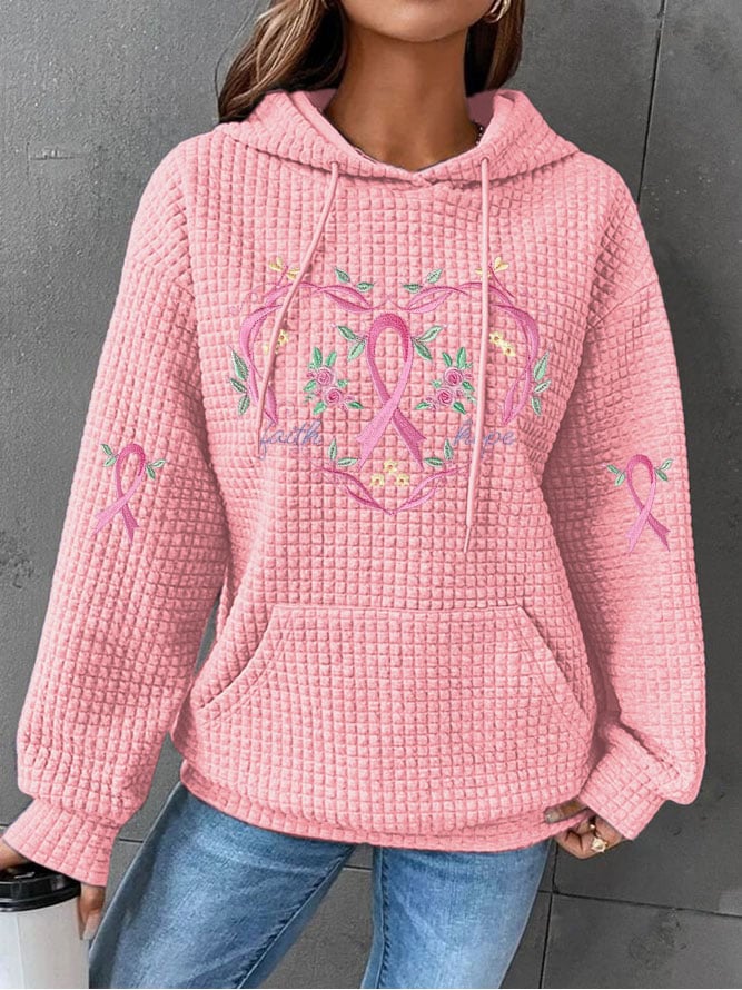 Pink Ribbon Heart Hoodie | Støtt brystkreft
