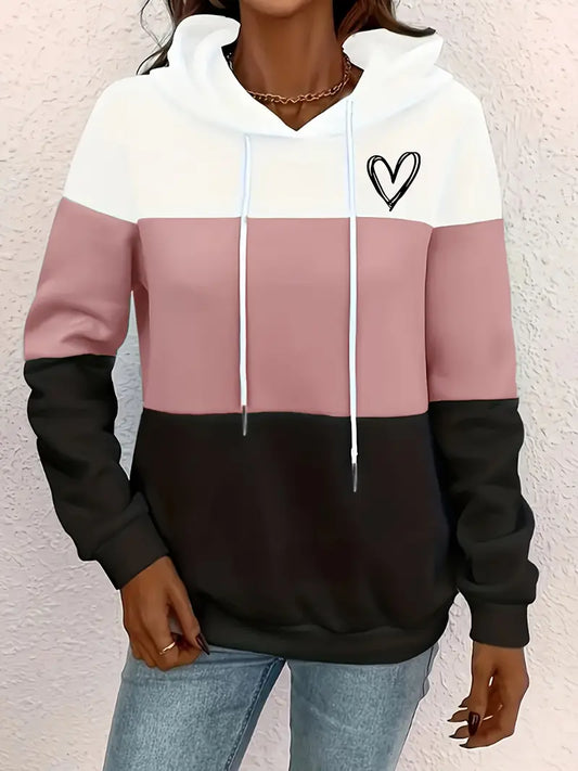 Heart Color-Block Hoodie | Støtt brystkreft