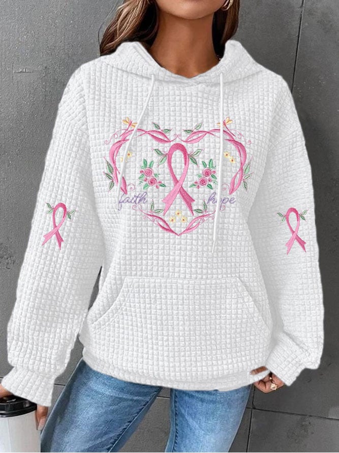 Pink Ribbon Heart Hoodie | Støtt brystkreft
