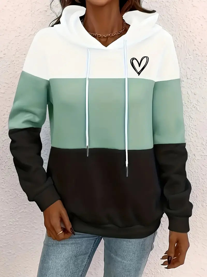 Heart Color-Block Hoodie | Støtt brystkreft