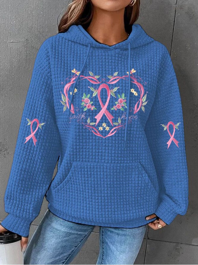 Pink Ribbon Heart Hoodie | Støtt brystkreft