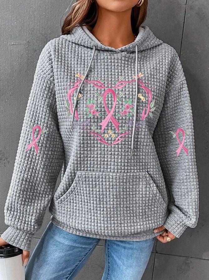Pink Ribbon Heart Hoodie | Støtt brystkreft