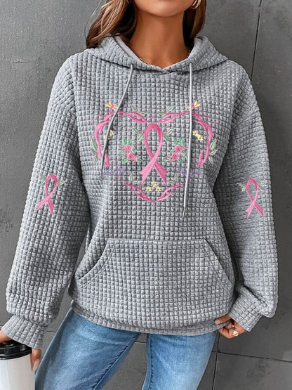 Pink Ribbon Heart Hoodie | Støtt brystkreft