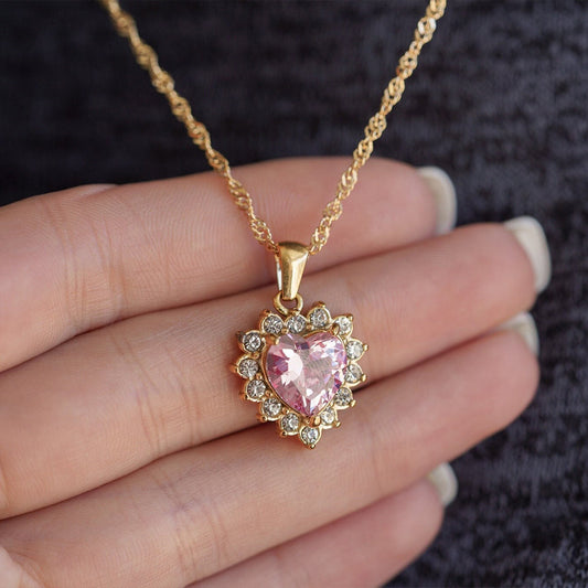 Halo Pink-Diamond Necklace | Støtt brystkreft