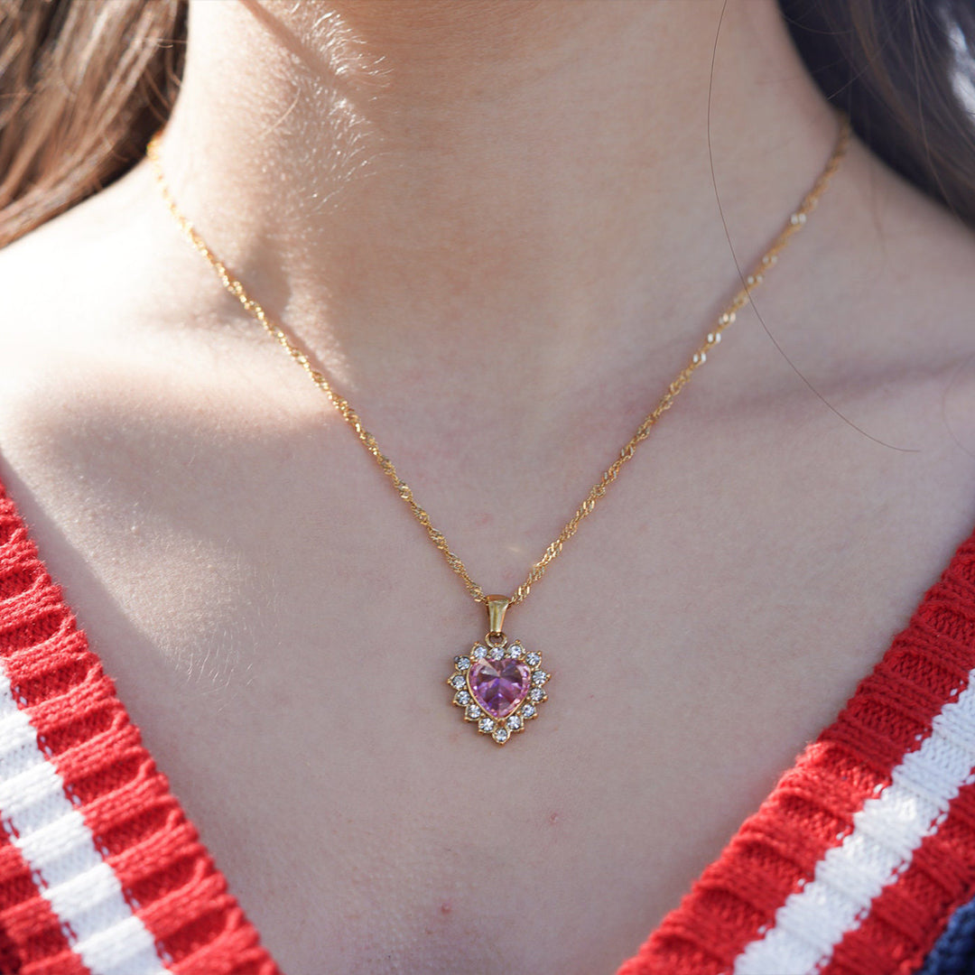 Halo Pink-Diamond Necklace | Støtt brystkreft