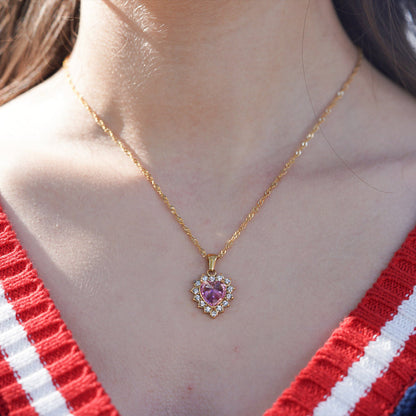 Halo Pink-Diamond Necklace | Støtt brystkreft