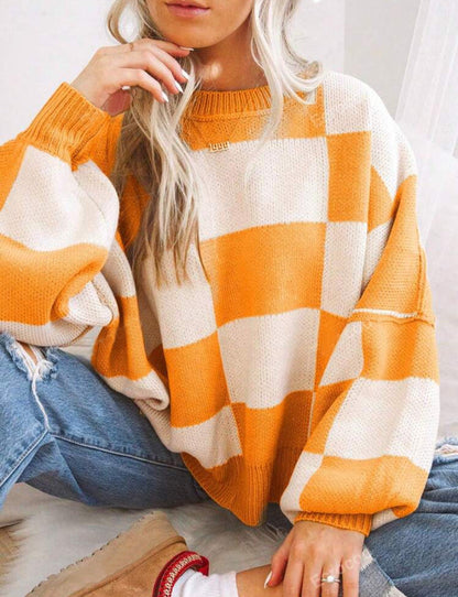 Cute Checkered Sweatshirt | Støtt brystkreft