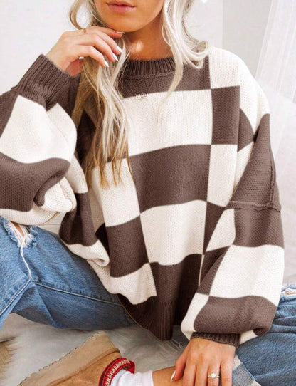 Cute Checkered Sweatshirt | Støtt brystkreft