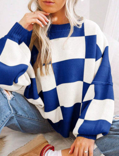 Cute Checkered Sweatshirt | Støtt brystkreft