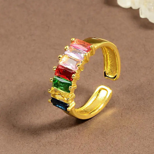 Golden Multicolored Ring | Støtt brystkreft