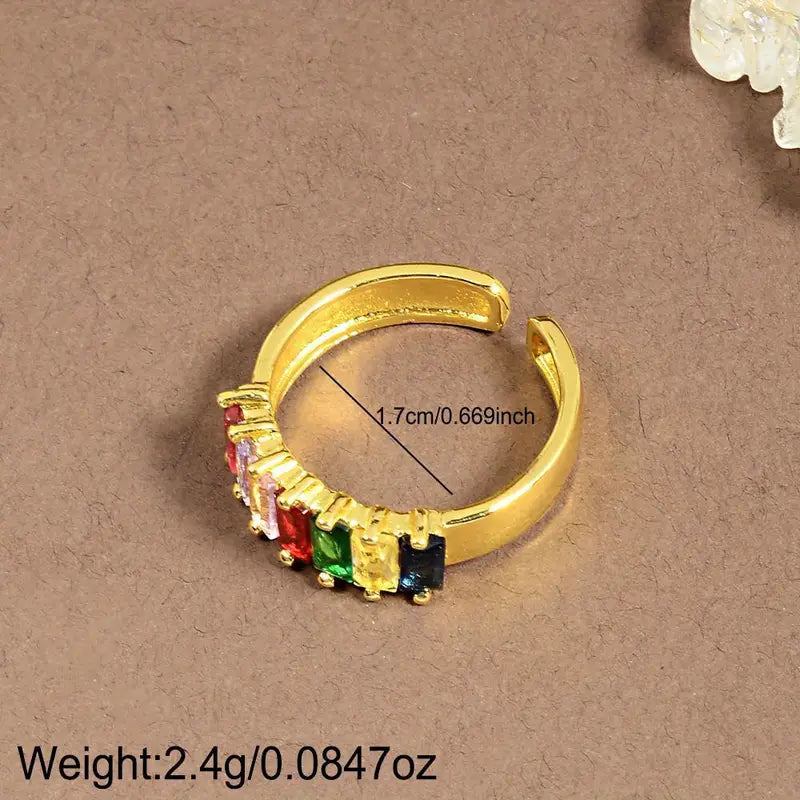 Golden Multicolored Ring | Støtt brystkreft