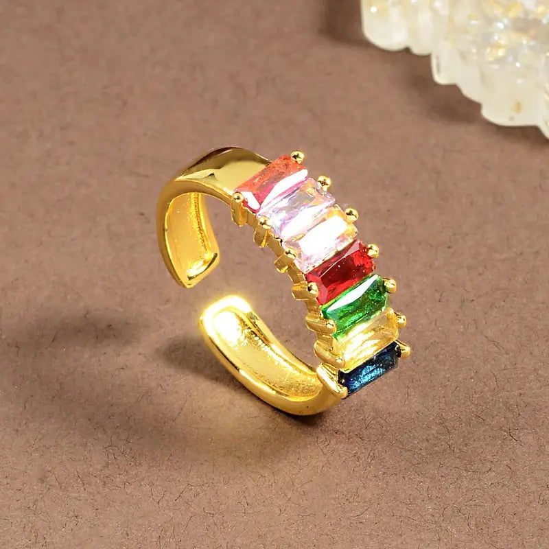 Golden Multicolored Ring | Støtt brystkreft
