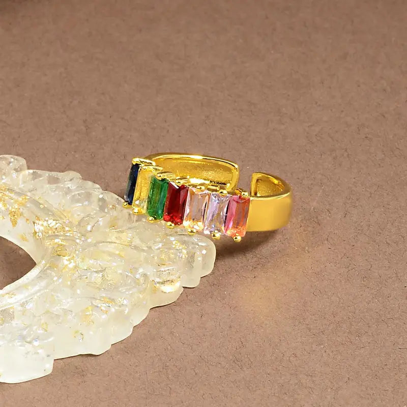 Golden Multicolored Ring | Støtt brystkreft