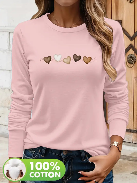 Printed Hearts Shirt | Støtt brystkreft