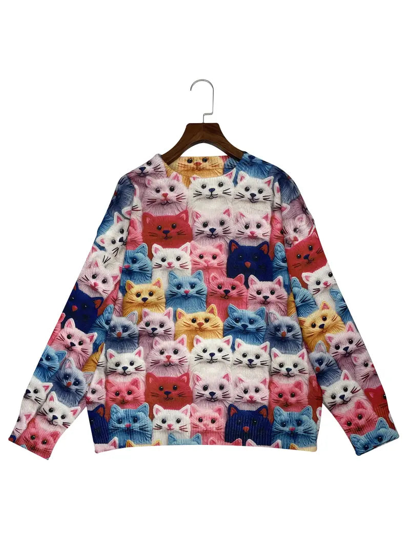 Cassian™ - 3D-printet fargerik kattesweatshirt