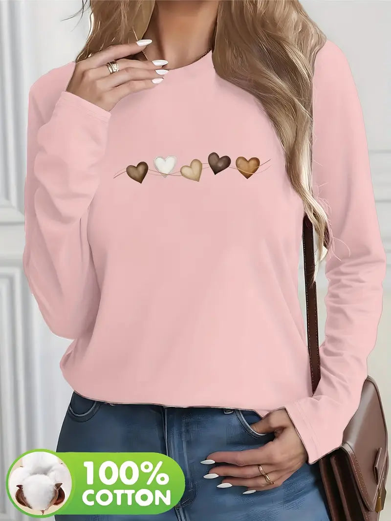 Printed Hearts Shirt | Støtt brystkreft