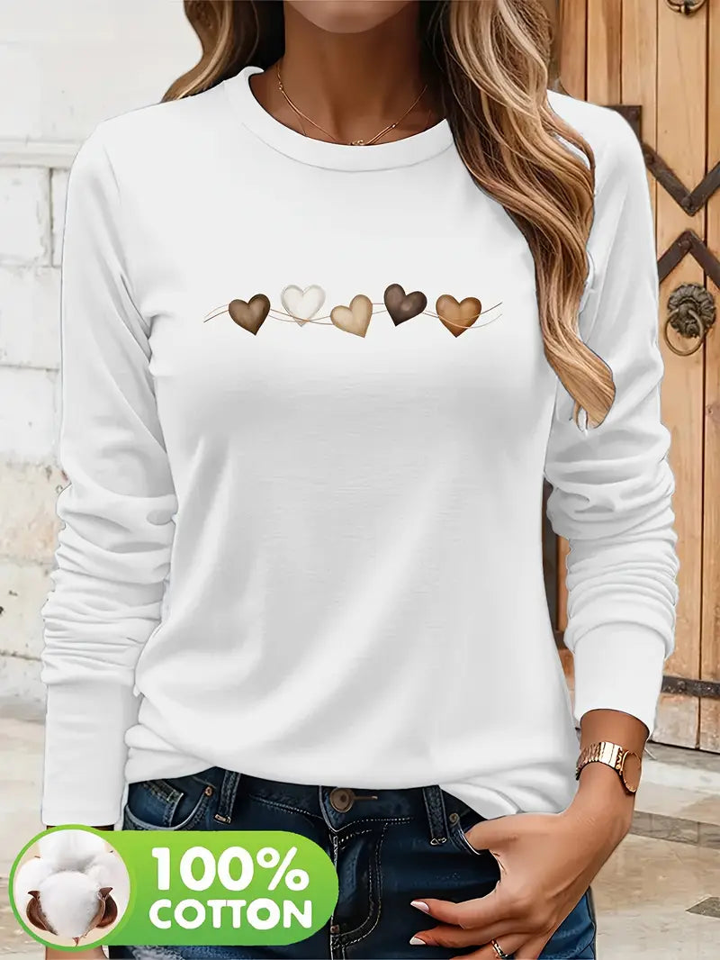 Printed Hearts Shirt | Støtt brystkreft