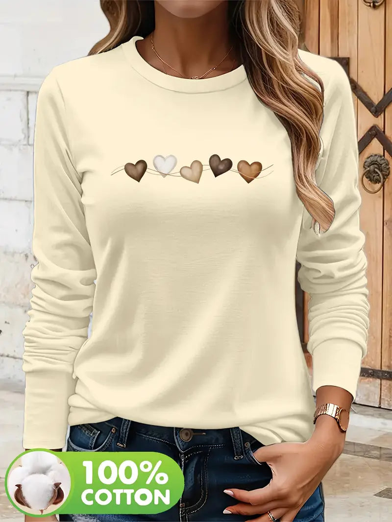 Printed Hearts Shirt | Støtt brystkreft