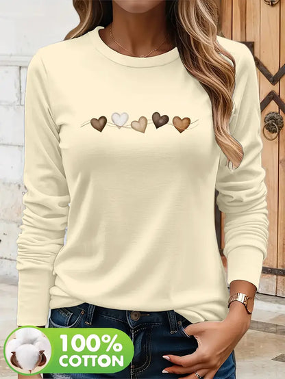 Printed Hearts Shirt | Støtt brystkreft