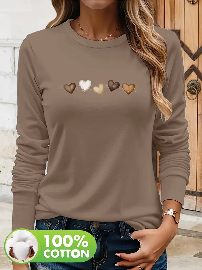 Printed Hearts Shirt | Støtt brystkreft