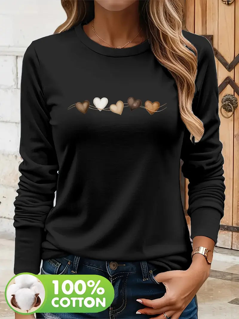 Printed Hearts Shirt | Støtt brystkreft