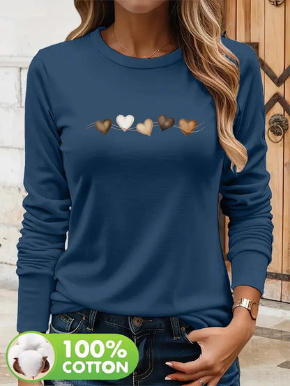 Printed Hearts Shirt | Støtt brystkreft